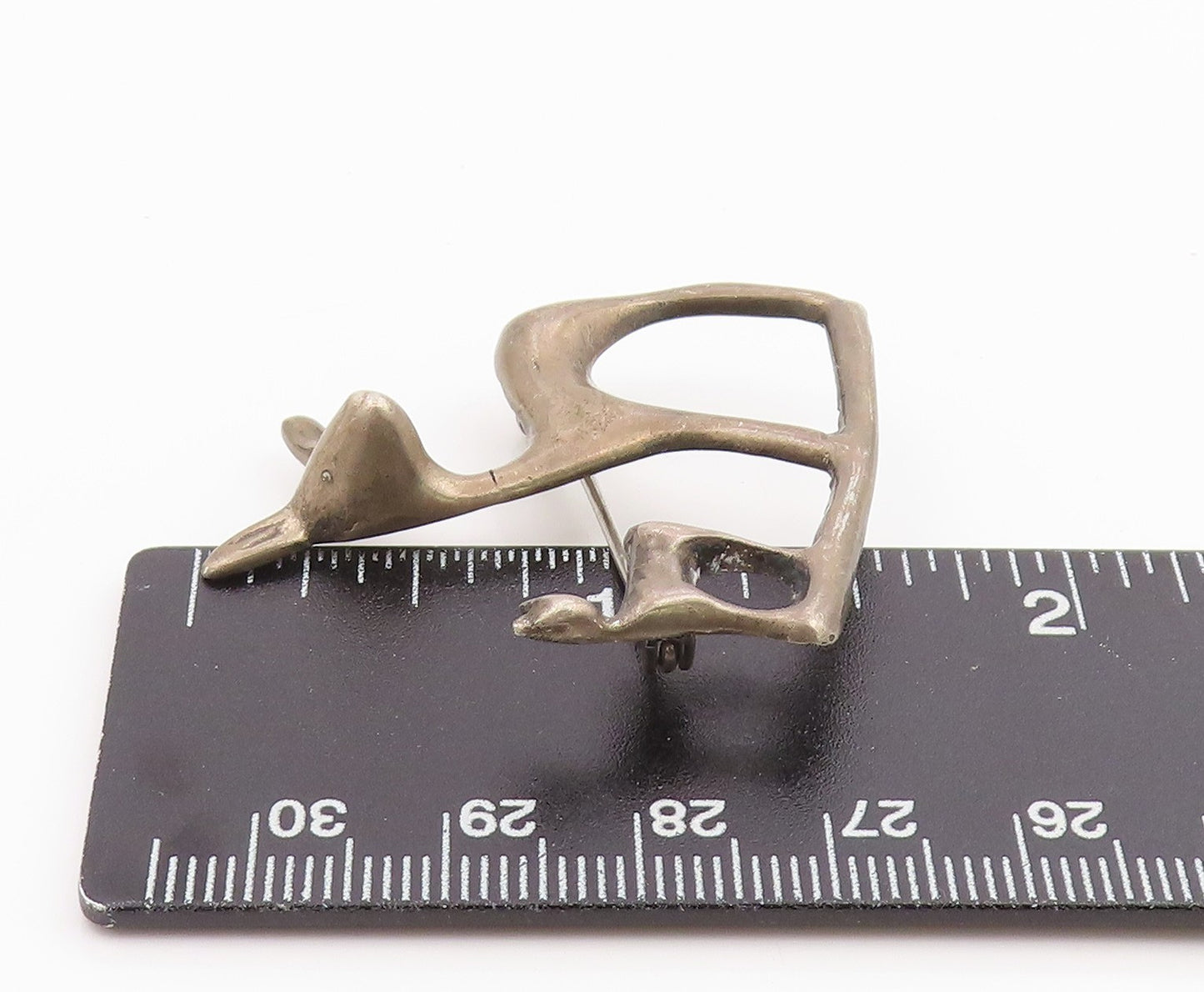 925 Sterling Silver Vintage Brooch Pin Minimalist Deer & Fawn Cutout  BP12461