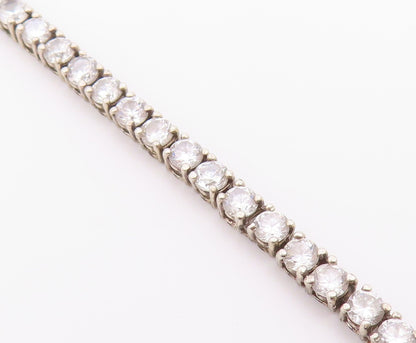 925 Sterling Silver  Vintage Round Cut Cubic Zirconia Chain Bracelet  BT5111