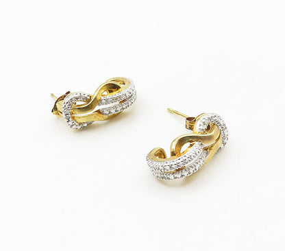 ROSS SIMON 925 Silver  Genuine Diamonds Gold Plated Drop Earrings  EG8449