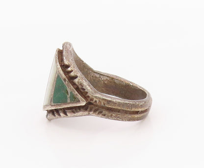 925 Sterling Silver Vintage Ring Antique ZUNI Mother Of Pearl  Sz 6.5  RG36347