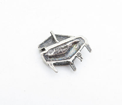 925 Sterling Silver  Vintage Dark Tone Open Grand Piano Motif Pendant  PT4368
