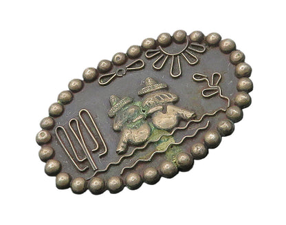 MEXICO 925 Sterling Silver  Vintage Antique Desert Scene Brooch Pin  BP6910