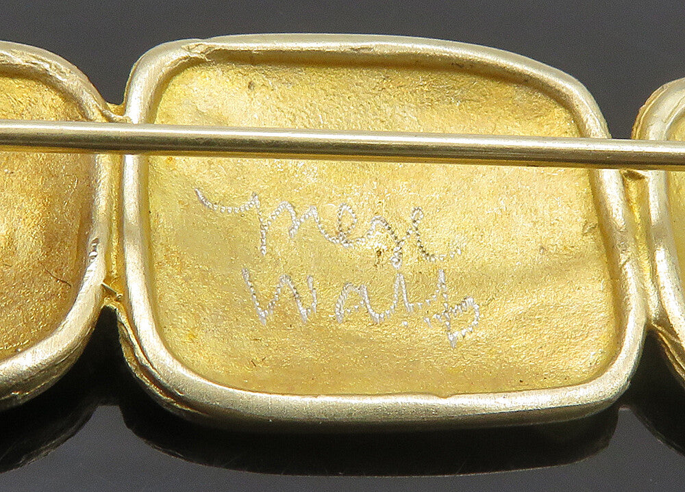 VAUBEL 925 Sterling Silver  Vintage Etched Pattern Square Brooch Pin  BP7968