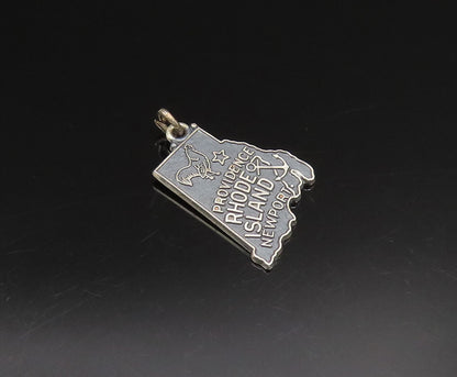 925 Sterling Silver  Vintage Rhode Island State Souvenir Pendant  PT21070