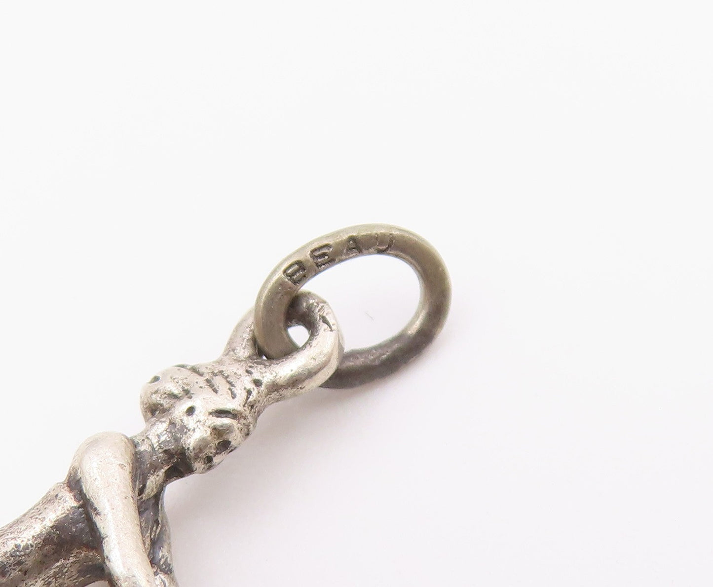 925 Sterling Silver  Vintage Shiny Petite Water Ski Sports Pendant  PT18379