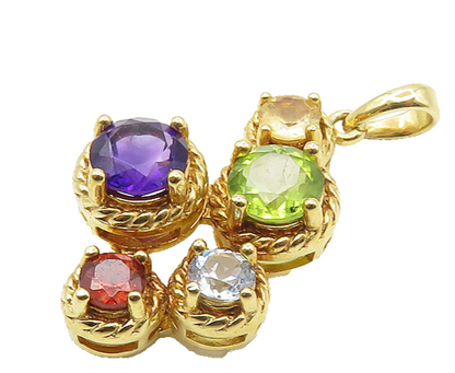 ROSS SIMON 925 Sterling Silver  Peridot Amethyst & Topaz Pendant  PT13923