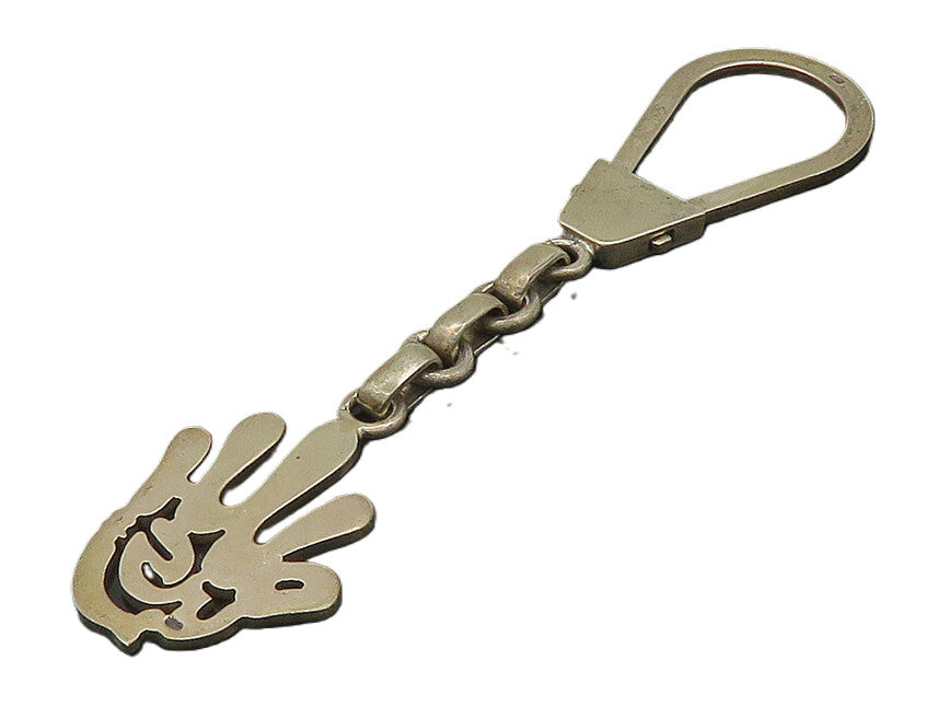 EUROPEAN 925 Sterling Silver  Vintage Shiny Smooth Hand Key Chain  TR2957