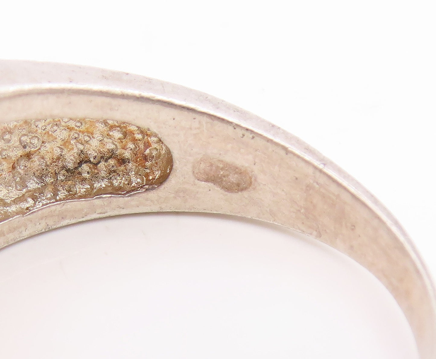 925 Sterling Silver Vintage Ring Round CZ Cluster Textured Band  Sz 9  RG35196