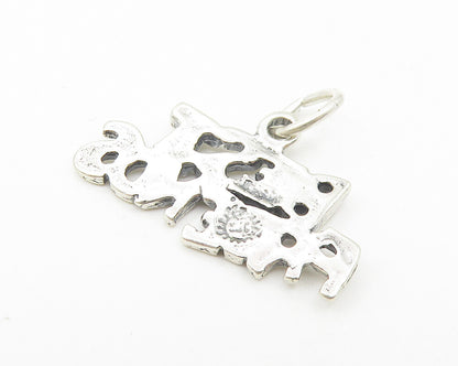 925 Sterling Silver  Vintage Shiny Best Friends Smooth Drop Pendant  PT8743