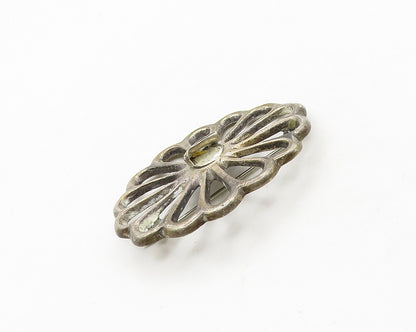 GEORGE BEGAY NAVAJO 925 Silver  Vintage Flower Motif Smooth Brooch Pin  BP7680
