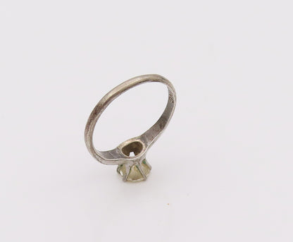 925 Silver  Vintage Antique Minimalist Cubic Zirconia Ring Sz 6.5  RG26519
