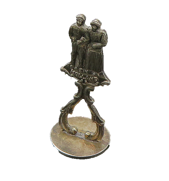 HOLLAND 925 Sterling Silver  Vintage Old Couple Table Trinket Souvenir  TR3164