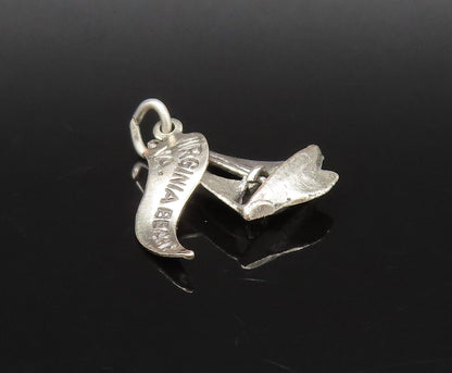 925 Sterling Silver  Vintage Virginia Beach Sailboat Charm Pendant  PT21580