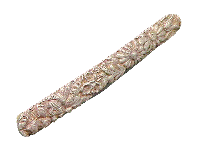 JENKINS 925 Silver  Vintage Antique Floral Pattern Bar Brooch Pin  BP8914