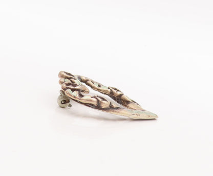 925 Sterling Silver Vintage Brooch Pin Solid Cutout Floral Love Heart  BP11085