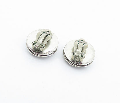 MEXICO 925 Sterling Silver Vintage Dome Twist Non Pierce Earrings EG2238