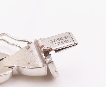 925 Sterling Silver Vintage Bracelet Intertwined Polished Link Chain   BT11476