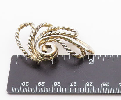 NAPIER 925 Sterling Silver  Vintage Shiny Rope Twist Swirl Brooch Pin  BP5511
