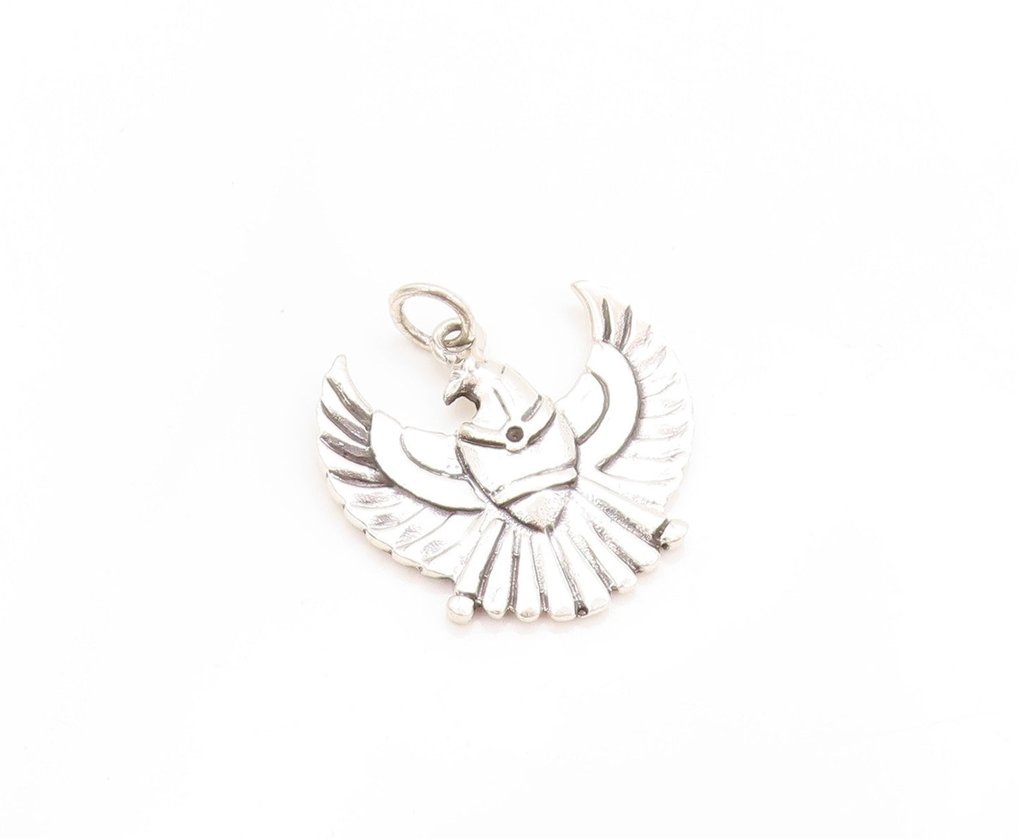 925 Sterling Silver Vintage Pendant Flying Carved US Eagle  PT24180