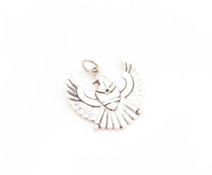 925 Sterling Silver Vintage Pendant Flying Carved US Eagle  PT24180