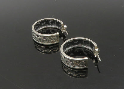 925 Sterling Silver  Vintage Shiny Swirl Vine JHoop Earrings  EG11340