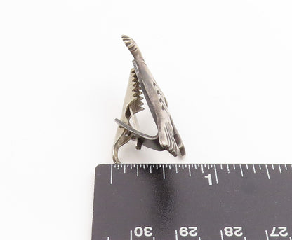 925 Sterling Silver Vintage Tie Clip NAVAJO Etched Roadrunner Bird Design TR4032