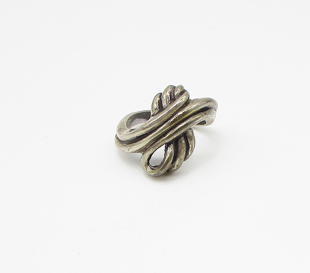 925 Sterling Silver  Vintage Dark Tone Ribbon Knot Band Ring Sz 6.5  RG3101