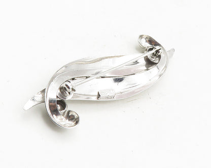 BOND BOYD 925 Sterling Silver  Vintage Blue Topaz Leaf Brooch Pin  BP4022