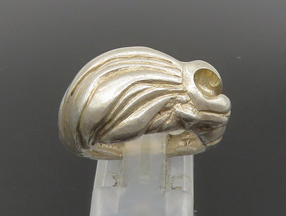 925 Sterling Silver  Vintage Shiny Fluted Lion Motif Ring Sz 6.5  RG24164