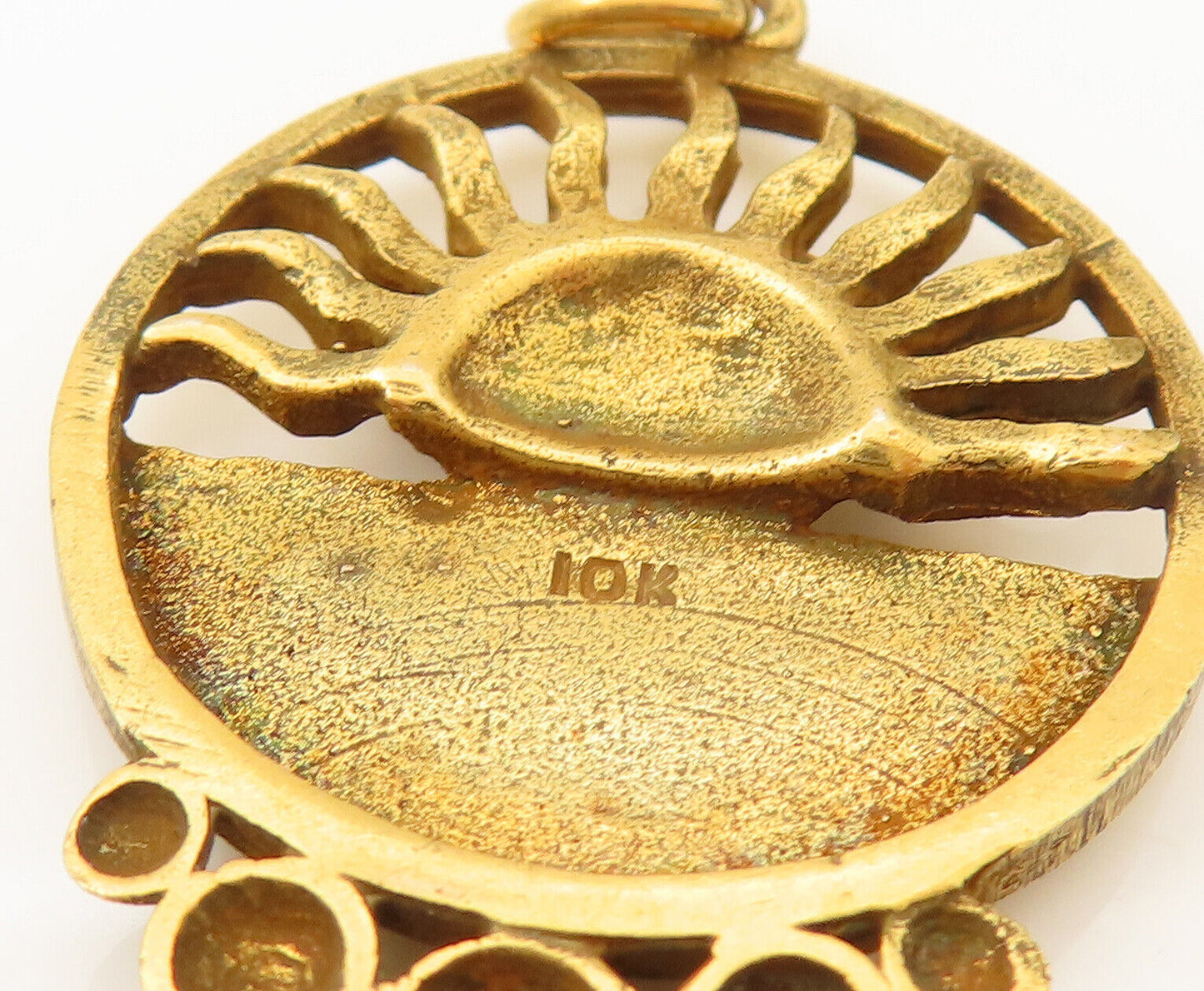 10K GOLD  Vintage 12 Biblical Tribes Of Reuben Sunset Pendant  GP580