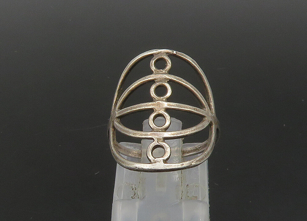 925 Sterling Silver  Vintage Open Circle Design Band Ring Sz 6  RG23057