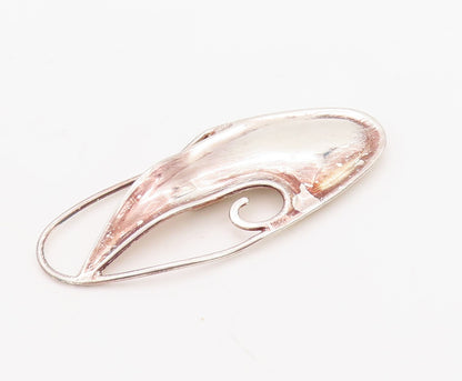 925 Sterling Silver Vintage Brooch Pin Modernist Designer Cutout  BP11247