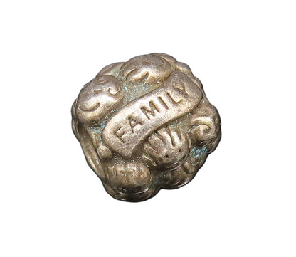 925 Sterling Silver  Vintage Family Love Happy Faces Charm Pendant  PT21779