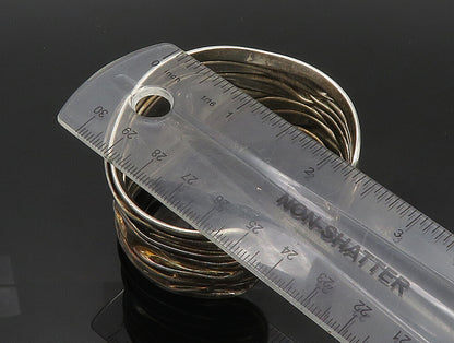 DDD MEXICO 925 Silver  Vintage Agate Modernist Wide Cuff Bracelet  BT9370
