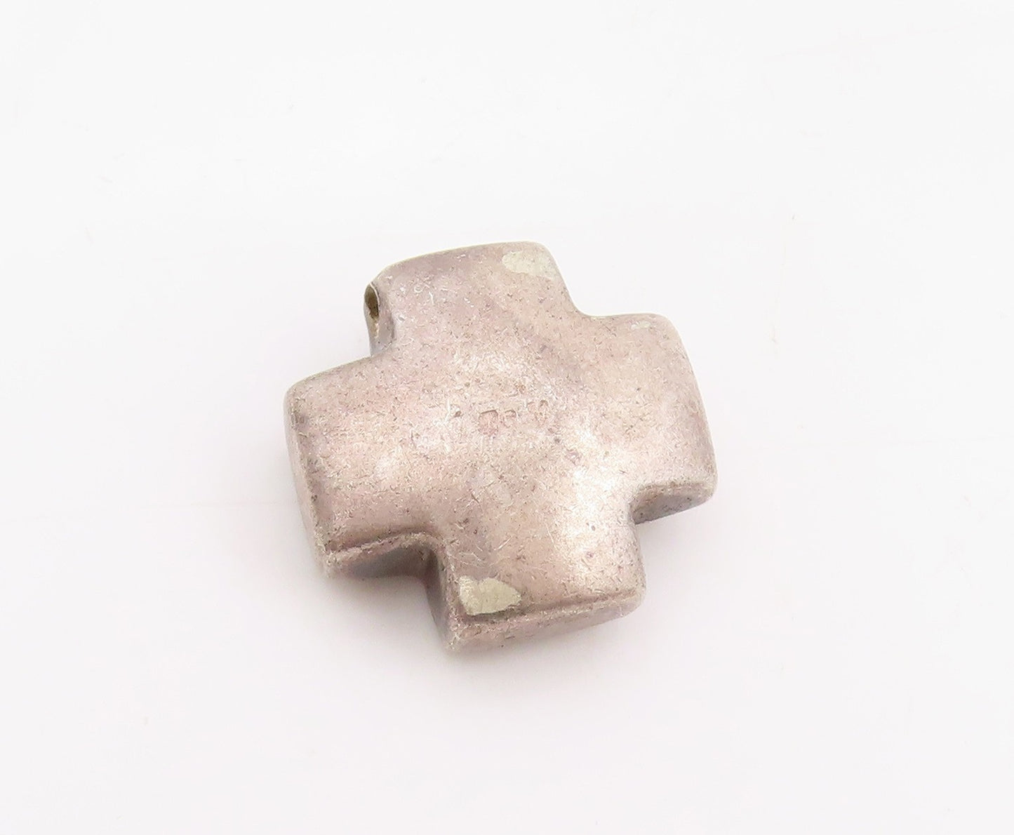 925 Sterling Silver Vintage Pendant Clustered Topaz Greek Cross Charm  PT25485