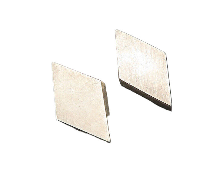 TAXCO MEXICO 925 Silver  Vintage Diamond Shape Non Pierce Earrings  EG9746