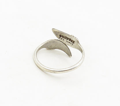 SIAM 925 Sterling Silver  Vintage Enamel Dancers Bypass Ring Sz 5  RG17011