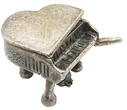 DANECRAFT 925 Sterling Silver  Vintage Oxidized Grand Piano Pendant  PT8334