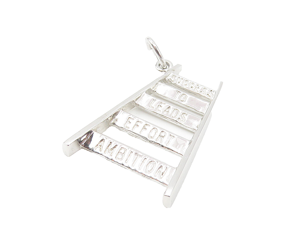 925 Sterling Silver  Ambition Effort Success Ladder Quote Pendant  PT9088