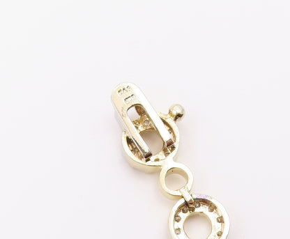 925 Sterling Silver  Shiny Topaz Open Circle Gold Plated Chain Bracelet BT8270