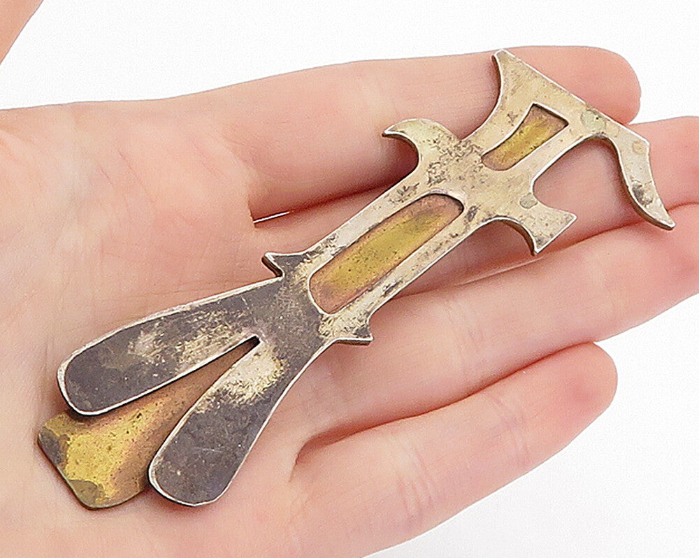 925 Sterling Silver Vintage Antique Rustic Two Tone Book Mark TR1167