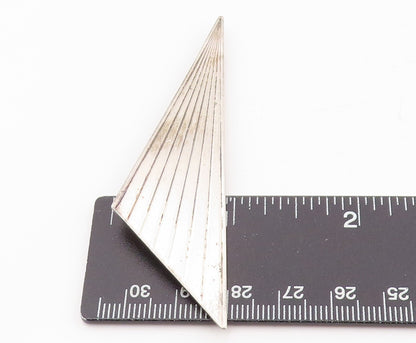 925 Sterling Silver Vintage Brooch Minimalist Etched Geometric Triangle  BP12036