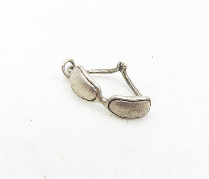 925 Sterling Silver  Vintage Petite Sun Glasses Motif Drop Pendant  PT6684