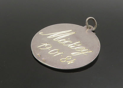 925 Sterling Silver  Vintage Shiny Etched Name Astrology Pendant  PT19094