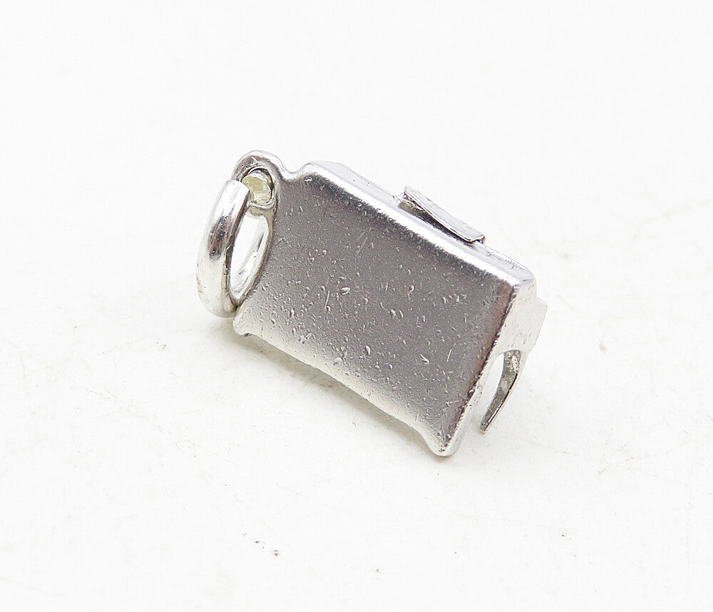 925 Sterling Silver  Vintage Shiny Petite Wall Piano Motif Pendant  PT6668