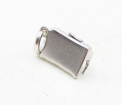 925 Sterling Silver  Vintage Shiny Petite Wall Piano Motif Pendant  PT6668