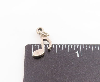 925 Sterling Silver  Vintage Shiny Petite Music Note Motif Pendant  PT19022