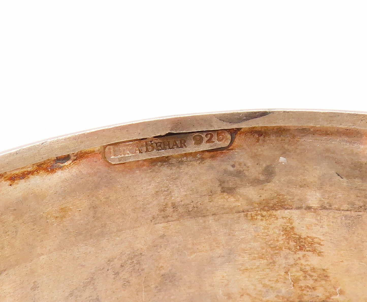 925 Sterling Silver Vintage Bracelet LIKA BEHAR Etched Leaf & Vine Cuff  BT12026