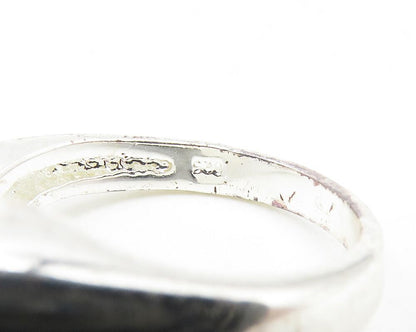 925 Sterling Silver  Topaz Accented Shiny Love Heart Band Ring Sz 6  RG10763