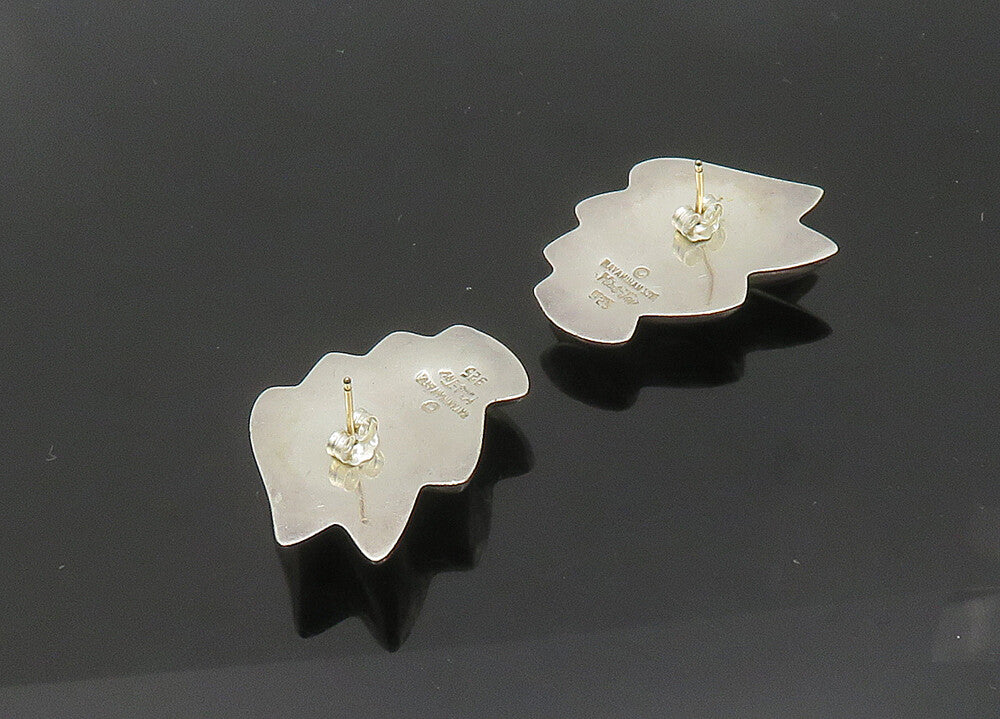 BAYANIHAN 925 Silver & 14K GOLD  Vintage Shiny Fluted Drop Earrings  EG10528